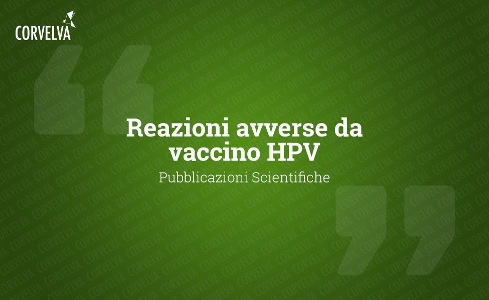 Reazioni avverse da vaccino HPV