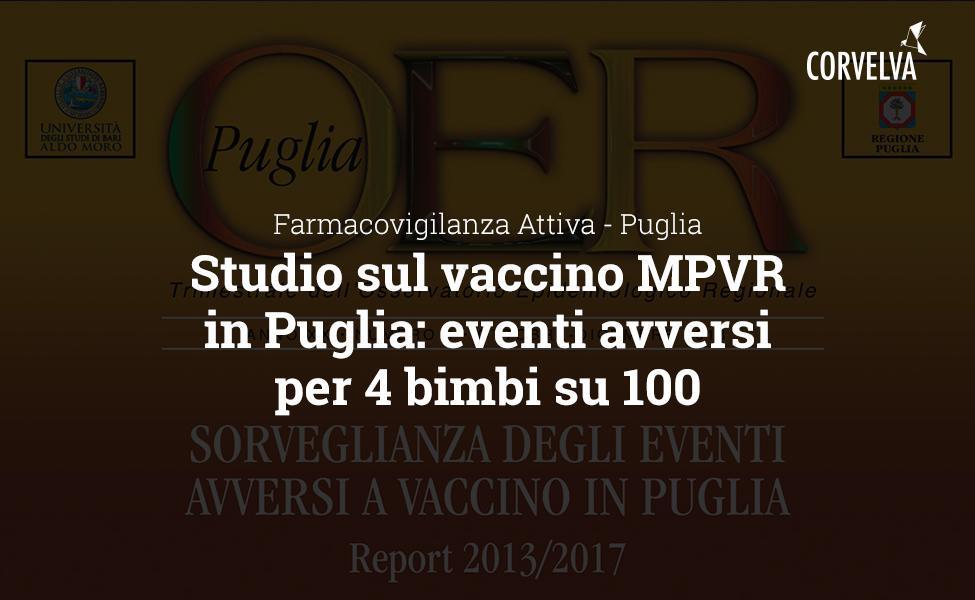 Étude sur le vaccin MPVR dans les Pouilles: événements indésirables pour 4 enfants sur 100