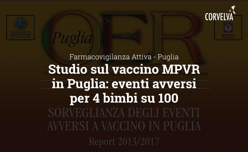 Estudo da vacina MPVR na Apúlia: eventos adversos para 4 em cada 100 crianças