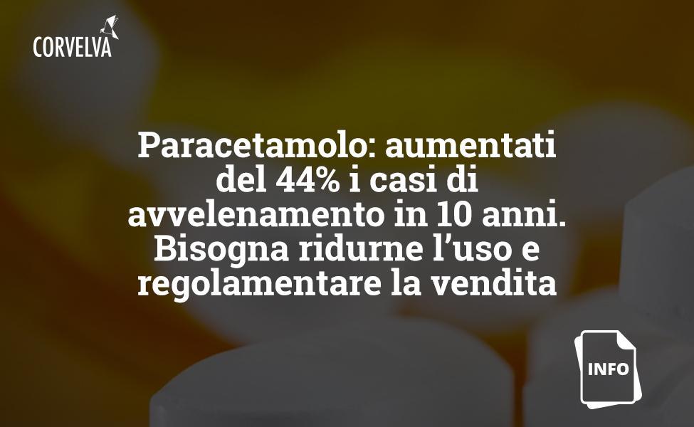 Paracetamolo: aumentati del 44% i casi di avvelenamento in 10 anni.  Bisogna ridurne l’uso e regolamentare la vendita