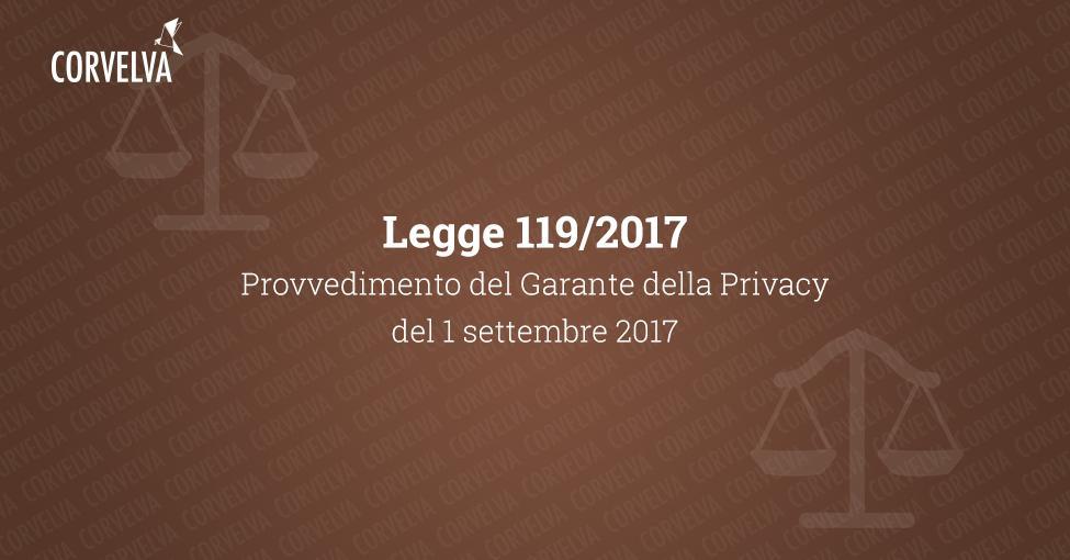 Provision of the Privacy Guarantor of 1 September 2017