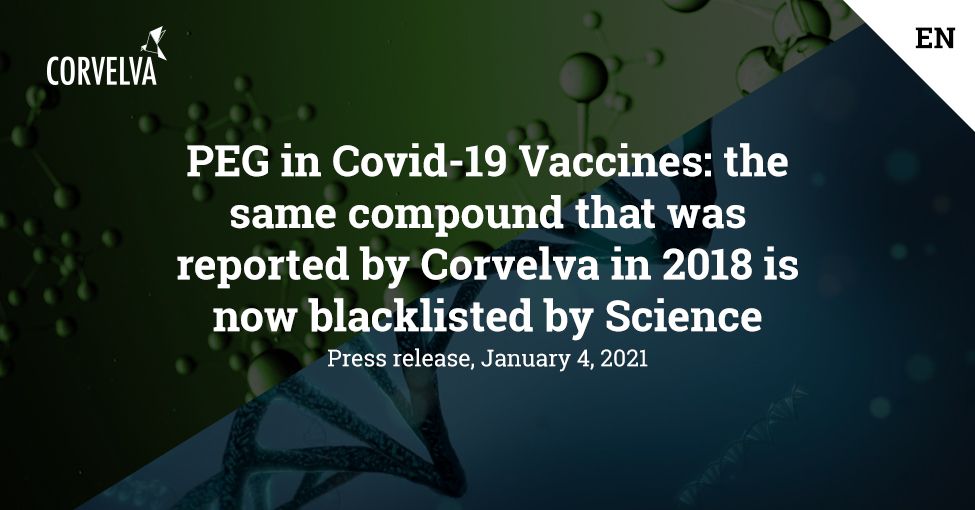 PEG dans les vaccins Covid-19: le même composé signalé par Corvelva en 2018 est maintenant sur la liste noire de Science