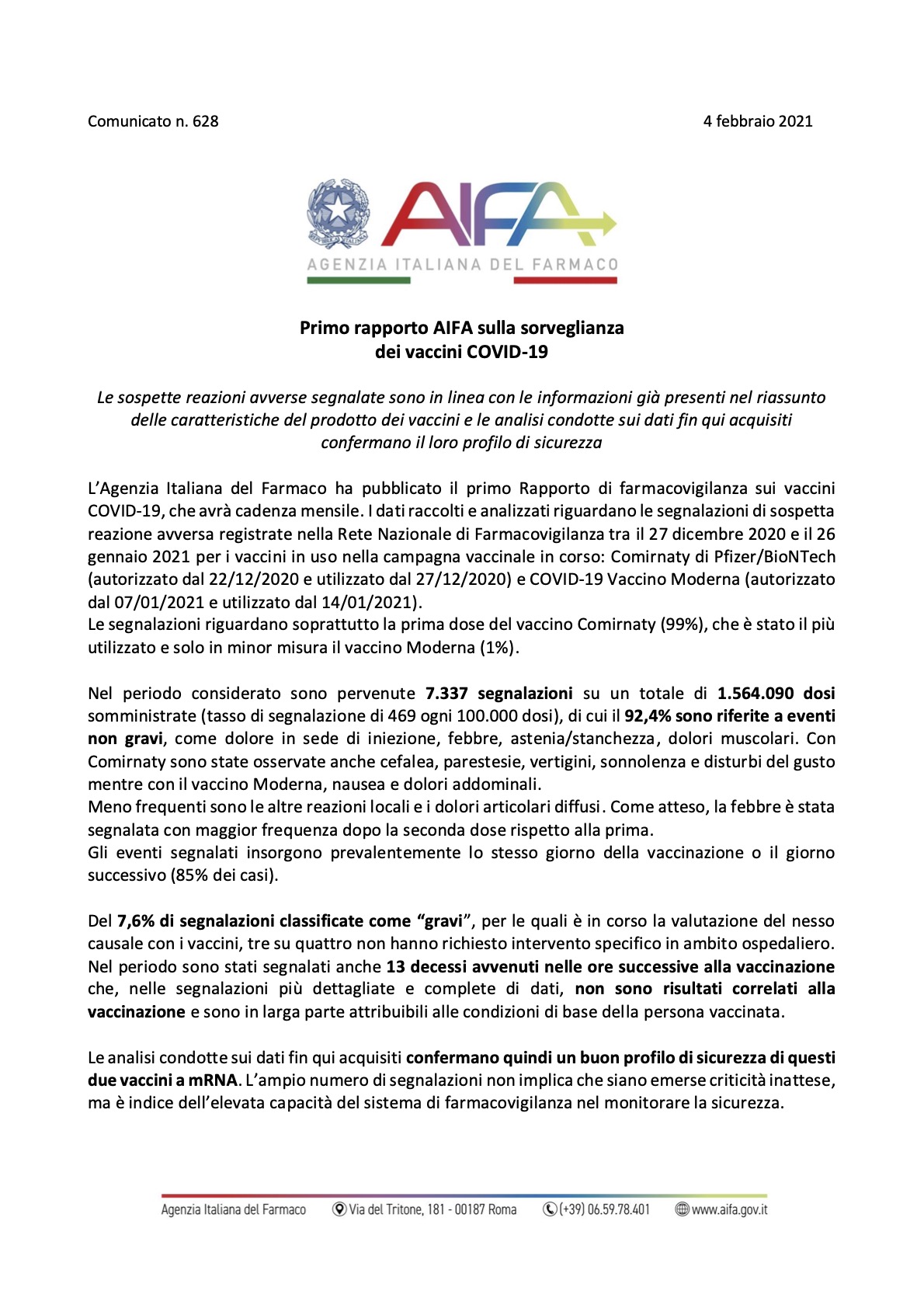 Aifa: נתונים ראשונים על תופעות לוואי של חיסונים מסוג covid-19