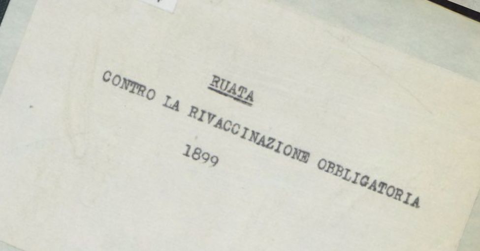 נגד חיסון מחדש חובה - ד"ר קרלו רואטה, 1899